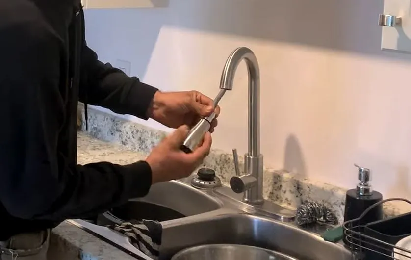 Unscrew the faucet to open